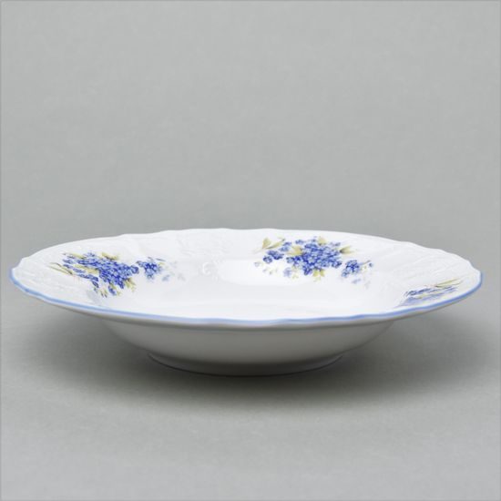 Plate deep 23 cm, Thun 1794 Carlsbad porcelain, BERNADOTTE Forget-me-not-flower