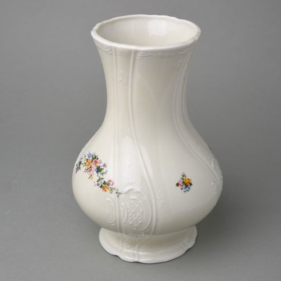 Vase 23 cm, Thun 1794 Carlsbad porcelain, BERNADOTTE ivory + flowers