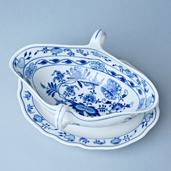 Sauceboat oval with stand 550 ml, Original Blue Onion Pattern