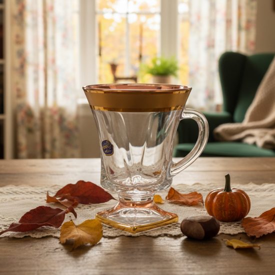 Quadro - Hrnek / šálek na nožce 130 ml, Crystalite Bohemia