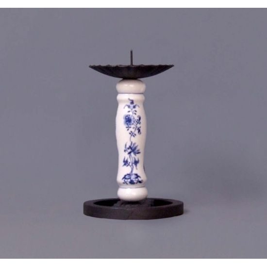 Candleholder for weekend houses 18,5 cm (porcelain plus iron), Original Blue Onion Pattern