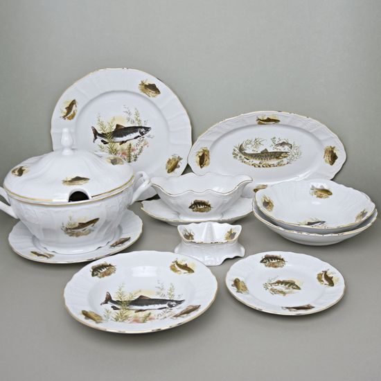 Dining set for 6 pers., Thun 1794, karlovarský porcelán, BERNADOTTE fishing