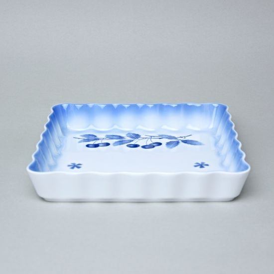 Baking Dish Square 24 x 24 x 24 cm, Thun 1794, Carlsbad porcelain, BLUE CHERRY
