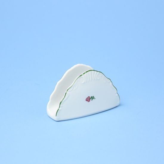 Napkin holder, Verona red flowers + green, G. Benedikt 1882