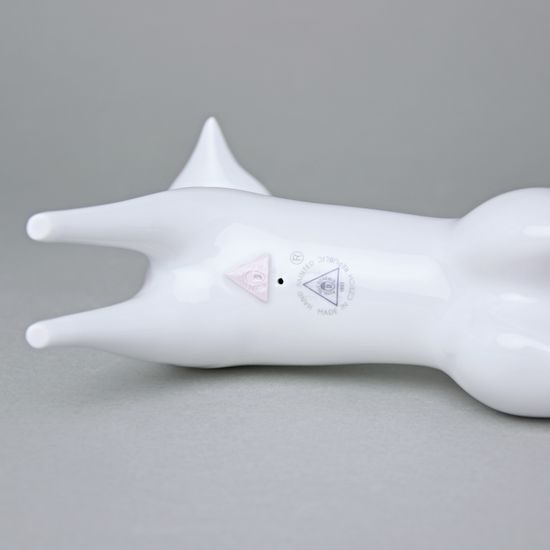 Lišák III, 28 x 6 x 16,5 cm, bílé, Porcelánové figurky Duchcov