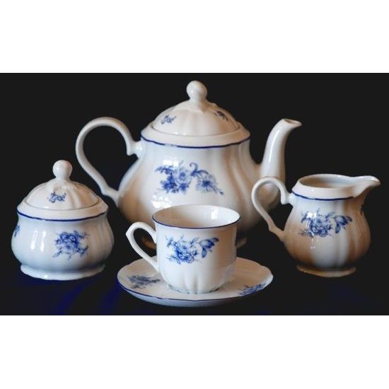 Tea set for 6 persons, Thun 1794 Carlsbad porcelain, ROSE 80061