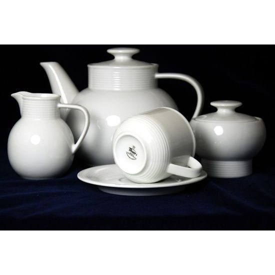 Tea set for 6 pers., Thun 1794 Carlsbad porcelain, Catrin white