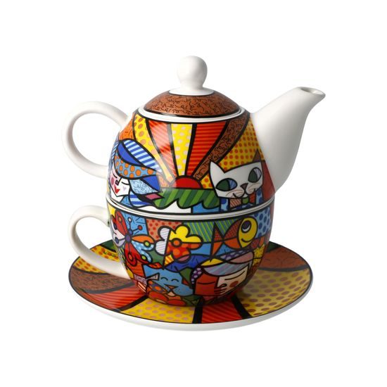 Britto Garden - Čajová sada pro jednoho, 15,5 / 15,5 / 15,5 cm, nový kostní porcelán, Goebel