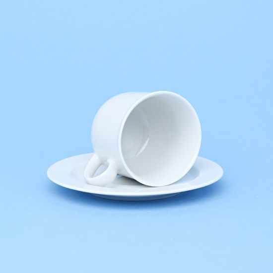 Šálek 200 ml vysoký a podšálek 150 mm, Jana bílá, Thun 1794, karlovarský porcelán