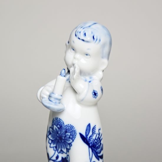 Girl with candle 14 cm, Original Blue Onion pattern