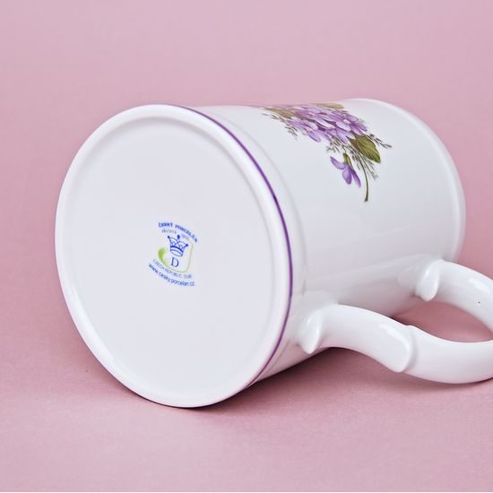 Korbel hladký 0,50 l, fialky, Český porcelán a.s.