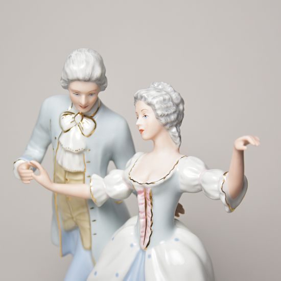 Dancing Couple Rococo 16 x 13 x 23 cm, Porcelain Figures Duchcov