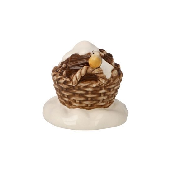 Figurka Košík s dřívím 5 / 5 / 4,5 cm, kamenina, Goebel