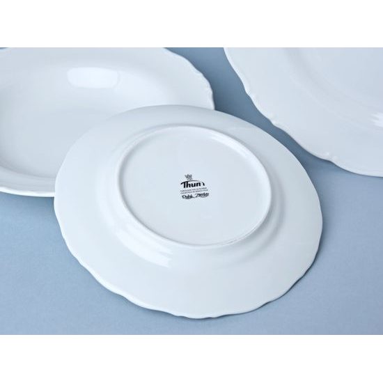 Plate Set for 6 people (27, 23, 21), Ophelia White with bottom sign, Thun 1794