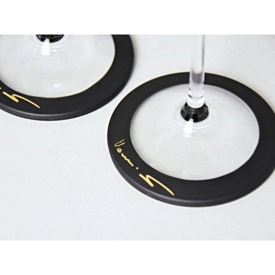 Studio Miracle: Sklenice na šampaňské 4 ks, Mix Stromy, 200 ml, ruční dekorace Vlasta Voborníková