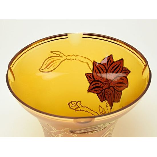 Egermann: Vase Amber Yellow Stain - matt, 31 cm, Crystal Vases Egermann