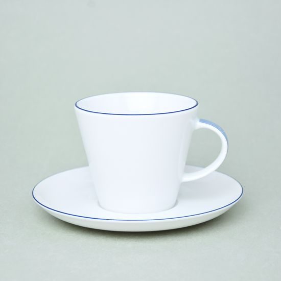 Tea cup and saucer 220 ml, Thun 1794 Carlsbad porcelain, Tom blue