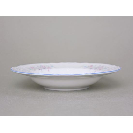 Deep plate 23 cm, Thun 1794 Carlsbad porcelain, BERNADOTTE blue-pink flowers
