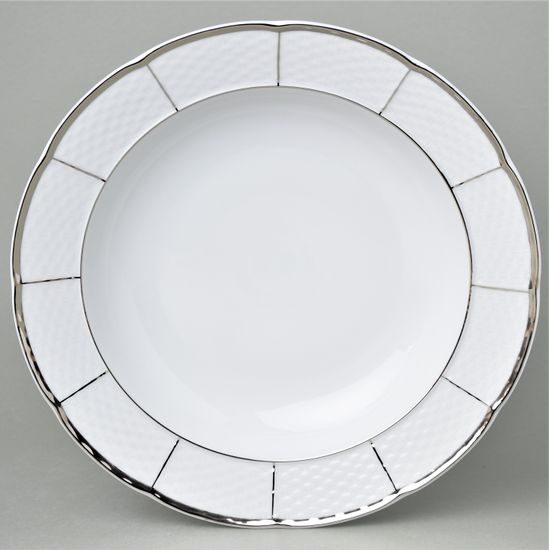 Bowl round deep 32 cm, Thun 1794, karlovarský porcelán, MENUET platinum