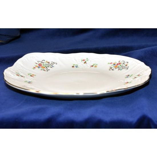 Plate cake 27 cm, Thun 1794 Carlsbad porcelain, BERNADOTTE flowers with gold