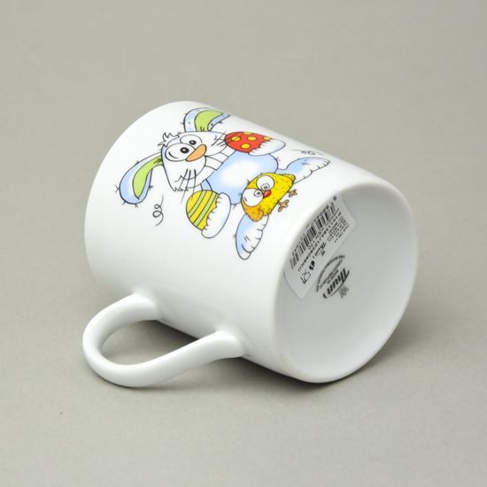 Hrnek Ken 260 ml, Veselá slepice, dekor Veselá slepice, Thun 1794, karlovarský porcelán