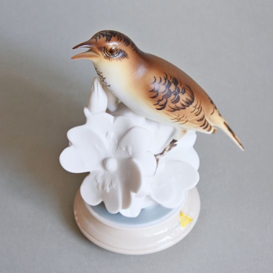 Nightingale, 11,5 x 13,5 x 20 cm, Pastel, Porcelain Figures Duchcov