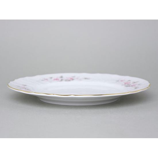 Gold line: Plate dining 25 cm, Thun 1794 Carlsbad porcelain, BERNADOTTE roses