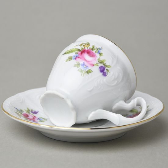 Šálek a podšálek Espresso 75 ml / 12 cm, Thun 1794, karlovarský porcelán, BERNADOTTE míšeňská růže