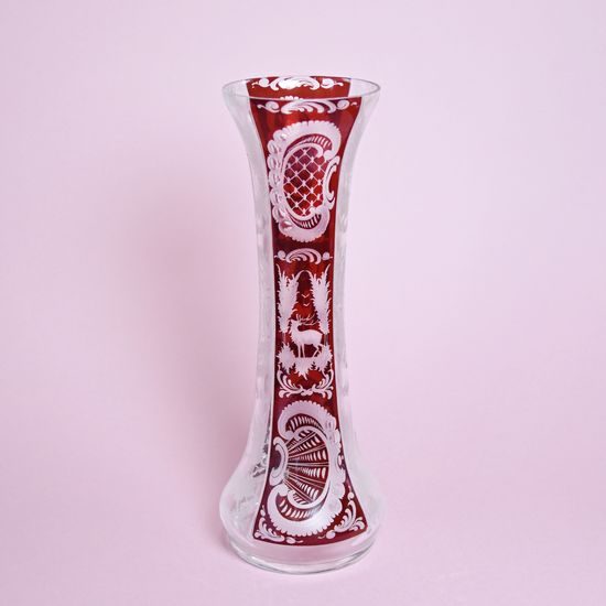 Egermann: Red stain Vase, 31 cm