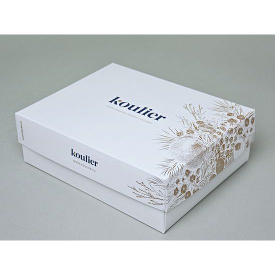 Vánoční skleněné koule 6 ks. sada, 10 cm, Bílostříbrné, České vánoční ozdoby KOULIER