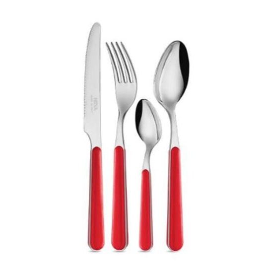 24 pcs. cutlery set, Tinta Unita, brick red, NEVA