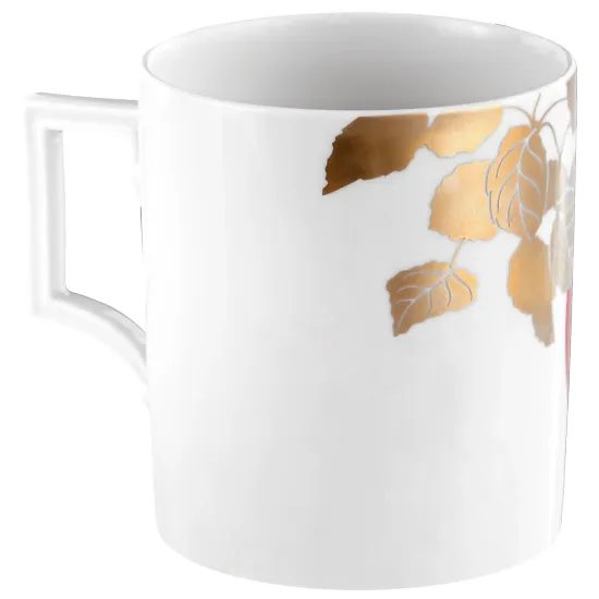 Hrnek tvar Berlin 250 ml, jelen se zlatými lístky, Míšeňský porcelán