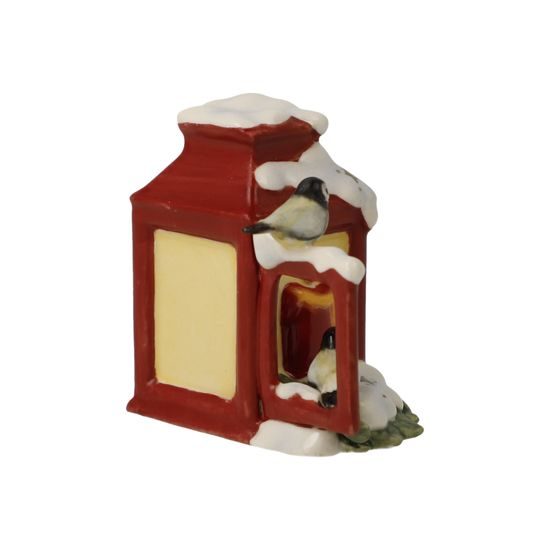 Malinká zasněžená kaplička s dvěma ptáčky 3,5 / 5 / 4,5 cm, kamenina, Goebel
