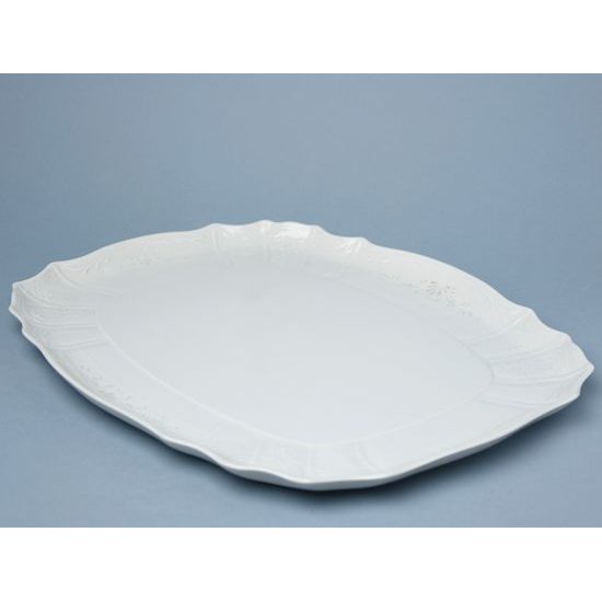 Frost no line: Large tray / platter 40 x 31,5 cm, Thun 1794 Carlsbad porcelain, BERNADOTTE