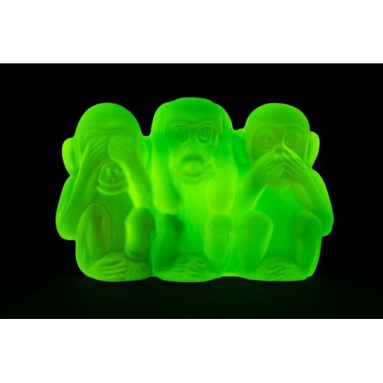 Three monkeys (uranium glass), Glassworks Janov