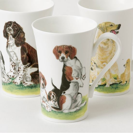 Psí kolekce - Bígl: Hrnek Emily 400 ml, anglický kostní porcelán Roy Kirkham