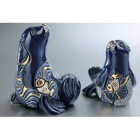 De Rosa - Blue Seal, 8 x 8 x 11 cm, Ceramic figure, De Rosa Montevideo