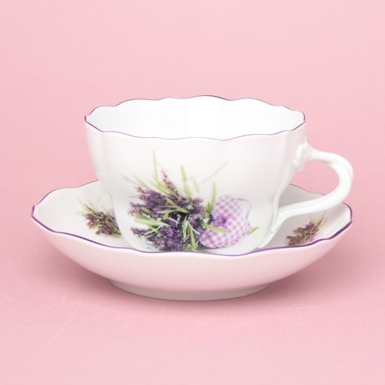 Cup + saucer D + D 0,40 l / 18,2 cm, Lavender, Český porcelán a.s.