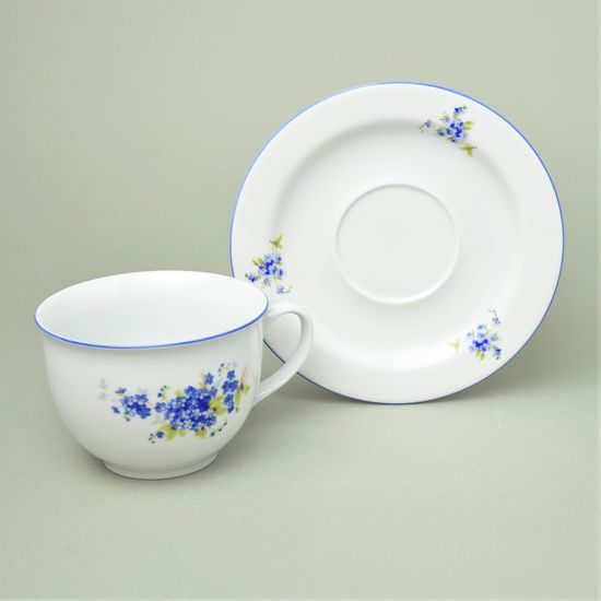 Olga: Cup 400 ml breakfast and saucer 19 cm, Forget-me-not, Český porcelán a.s.