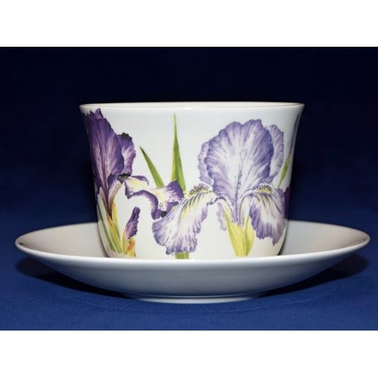 Iris: Cup 420 ml and saucer breakfast, English Fine Bone China, Roy Kirkham