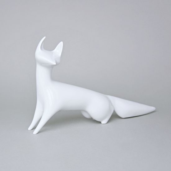 Lišák III, 28 x 6 x 16,5 cm, bílé, Porcelánové figurky Duchcov