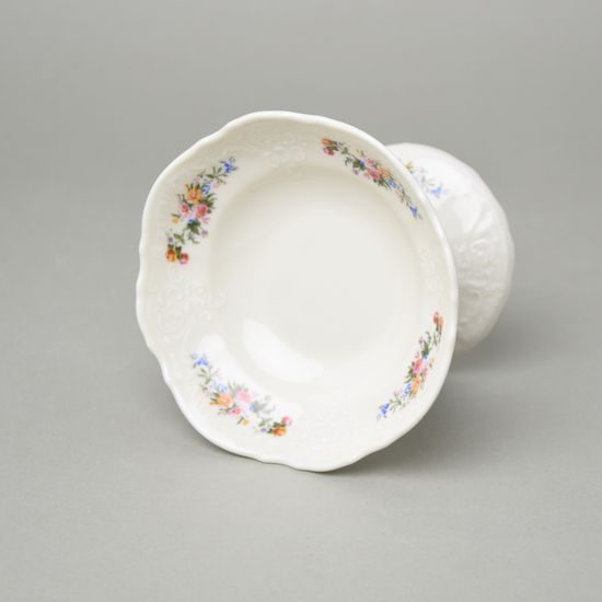 Miska 13 cm na nožce, Thun 1794, karlovarský porcelán, BERNADOTTE ivory + kytičky