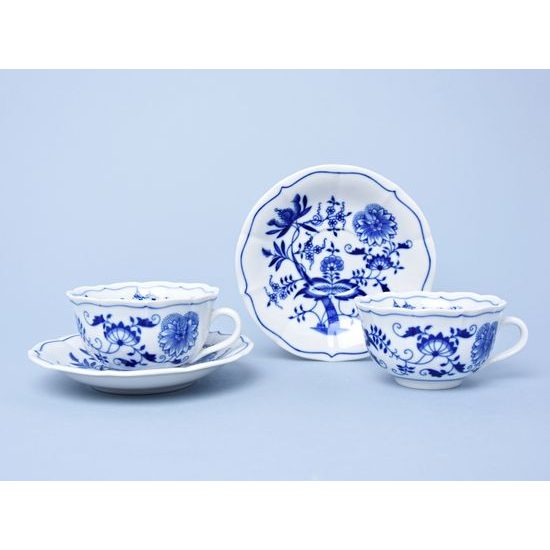 Cup + saucer tea Prague Charles bridge 0,20 l / 15,5 cm tea, 1 pcs., Original Blue Onion pattern