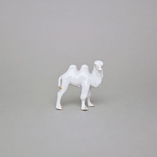 Mini velbloud 6 x 3 x 6,5 cm, bílá + zlato, Royal Dux Bohemia