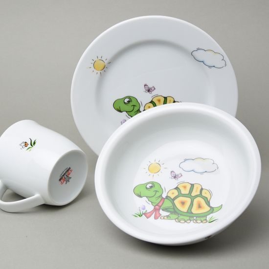 Children dinner set 3 pcs. Turtle, Český porcelán a.s.