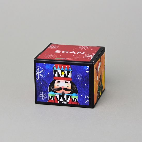 Christmas Candle King Christmas in porcelain bowl, Green Tea Aroma, 8 x 4 cm, Egan forma italia