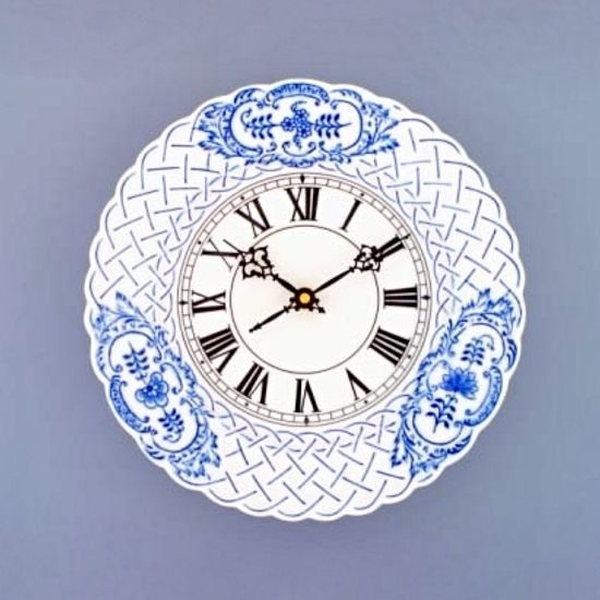 Clock embossed 24 cm plus clockwork, Original Blue Onion Pattern
