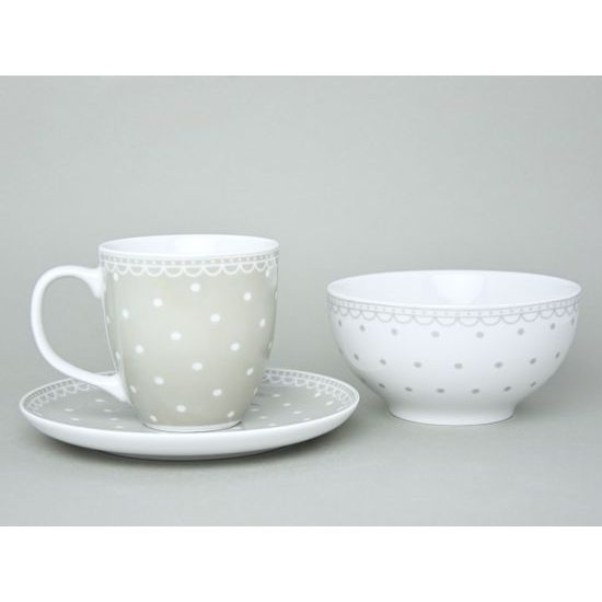 Breakfast set 3 pcs., Tom 30357c0, Thun 1794 Carlsbad porcelain