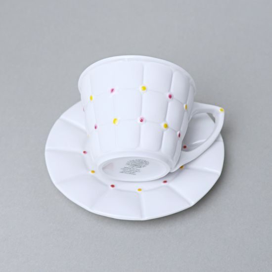 Šálek 100 ml a podšálek 12 cm, Barcelona, porcelán Goldfinger