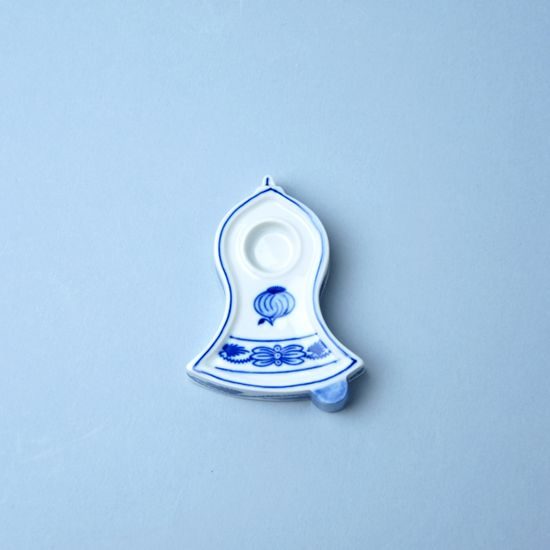 Svícen plochý zvonek 8,7 x 6,8 x 2,2 cm, Cibulák, originální z Dubí
